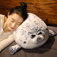 EN STOCK Peluche douce et mignonne en forme de phoque, coussin de sommeil, oreiller décoratif, jouet en peluche phoque