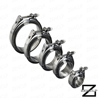 Kit de collier de serrage double en acier inoxydable 304 poli miroir OEM pour tuyau de descente d'échappement turbo 3,0 pouces, robuste, avec boulon en T, garantie 3 ans