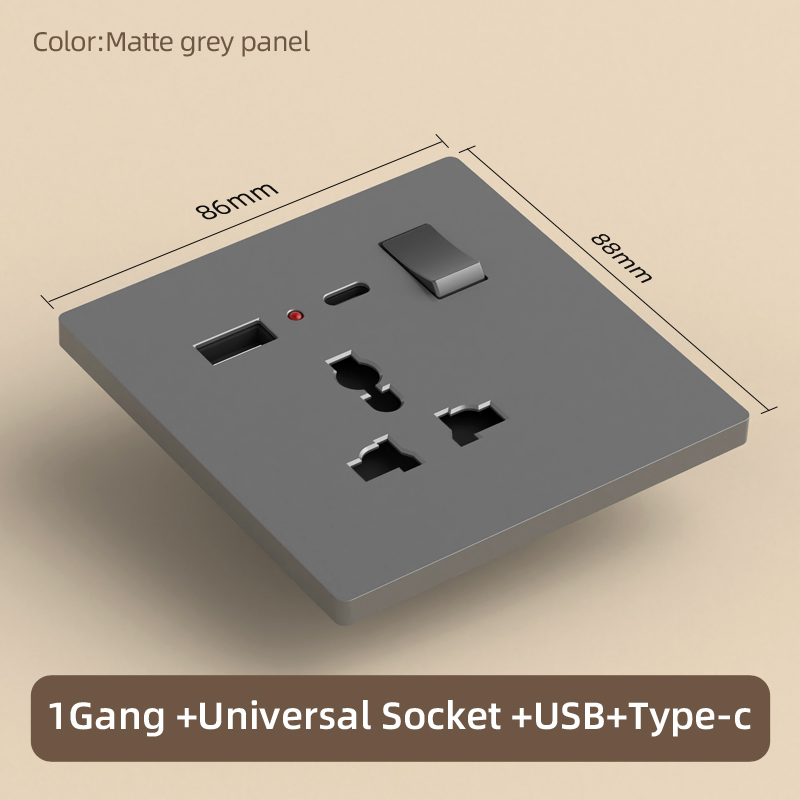 Prise 1 poste 3 broches USB A/C