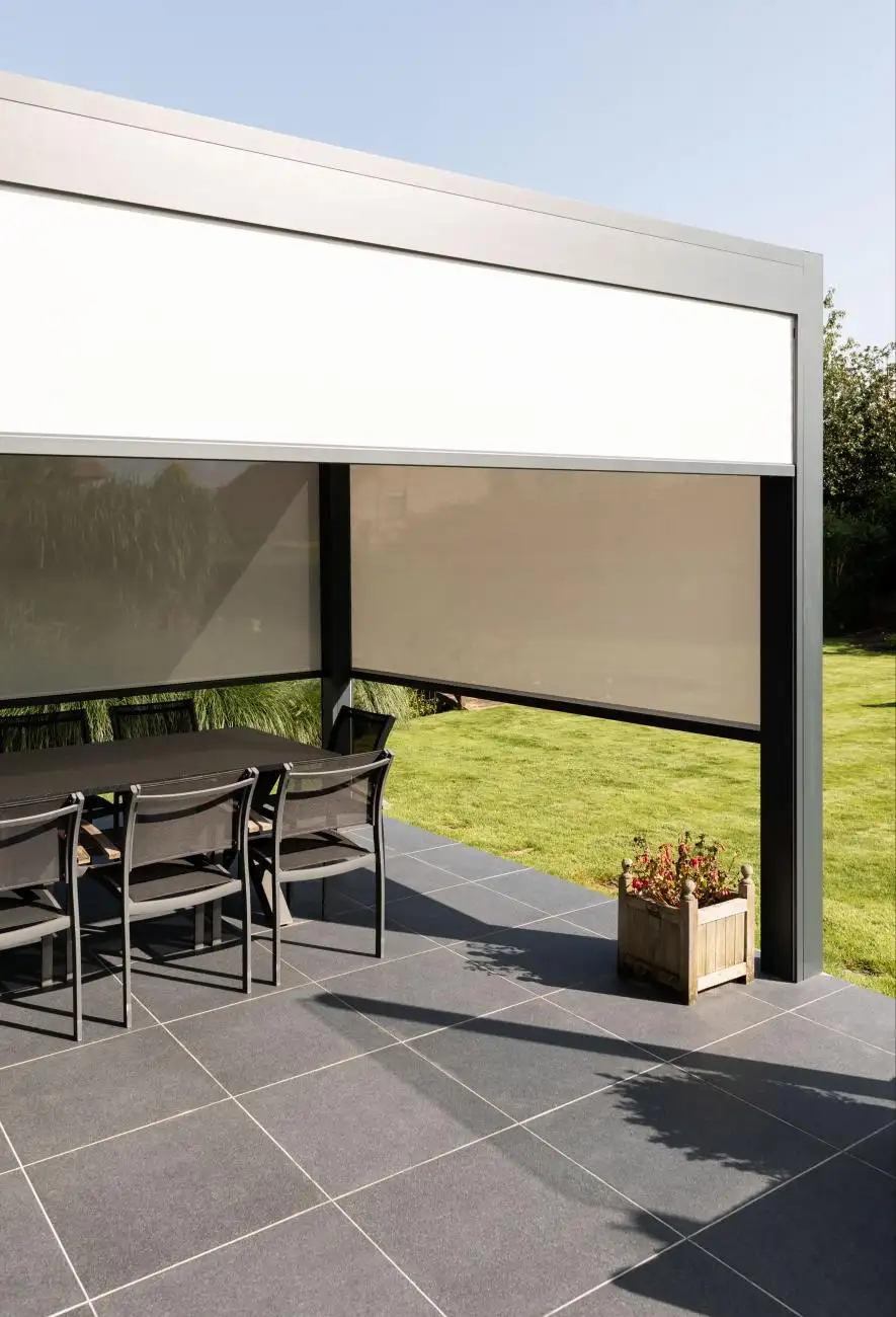 Bioclimatique Sun Shade ngoài trời 4x4 không thấm nước gian hàng mái nhà cơ giới vườn cơ giới louvered nhôm pergola