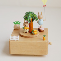 Boîte à musique carrousel gonflable en bois de haute qualité pour enfants, idéale pour les 2-7 ans, cadeau fait main par AZ-220 – Vente Flash