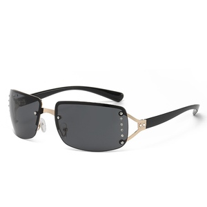 Trendy Y2K Retro Rimless Square <b>Sunglasses</b> for Men Diamond Celebrous Fashion UV400 Hot for Men Women Girls - Product Image 1