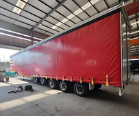 Semi-remorque à rideaux latéraux à 3 essieux de 40 pieds avec tirants, en acier, capacité de charge de 60 tonnes pour le transport de légumes et de fruits