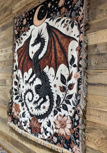 Couverture de canapé individuelle Qin Che style Dragon antique, tapisserie décorative, couverture rectangulaire jacquard pour pique-nique et camping - Product Image 6