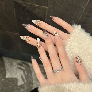 Uñas Postizas Acrílicas 3D con Flores para Mujer, Hechas a Mano, de Alta Calidad, Venta al Por Mayor - Product Image 3