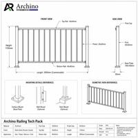 Système de balustrade et de garde-corps en aluminium thermolaqué moderne pour terrasse et escalier, sans entretien, certifié AS2047, pour l'extérieur (vente en gros)