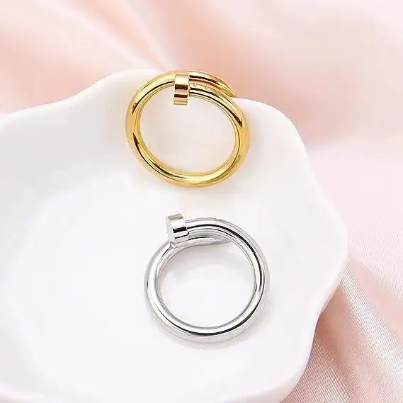 Кольцо для ногтей из титановой стали модное персонализированное и простое ремесленное, не выцветающее домашнее кольцо из нержавеющей стали