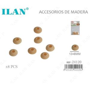 Perline in legno Iln 13x8mm per accessori di abbigliamento - Product Image 1