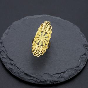 JXX Wholesale Price Unique Design 24K Gold Plated Brass <b>Rings</b> <b>Arabic</b> Style Trendy Jewelry for Women for Engagement or Party - Product Image 4