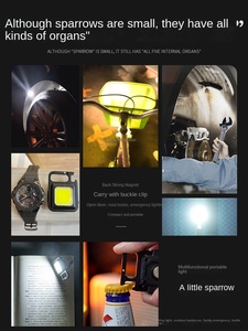 Đèn Pin Mini Đa Chức Năng Đèn Mạnh Cầm Tay Cắm Trại Đèn Làm Việc Từ Tính Sạc Pin Nhỏ Ngoài Trời - Product Image 3