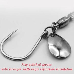 TAKEDO in acciaio inox Jig Hook doppio cuscinetto girevole 1/0 2/0 3/0 5/0 singolo ami da pesca con cucchiaio per spagnolo spigola - Product Image 5