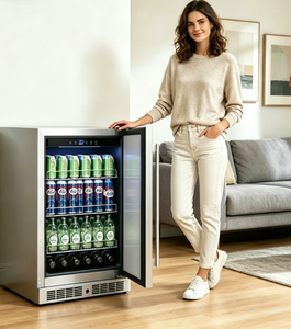 Vanace 130L Stainless Steel <b>Fridge</b> Energy Efficient Electric Refrigerator for Home and Hotel Use - Product Image 1