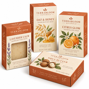 Boîte d'emballage pliable en carton blanc avec logo personnalisé pour bijoux et savons, couvercle supérieur et inférieur - Product Image 1