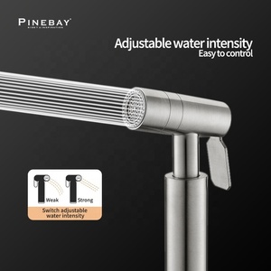 PINEBAY, новый дизайн, ванная комната, туалетная мойка из нержавеющей стали, биде, распылитель с угловым клапаном - Product Image 3