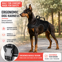 Harnais réfléchissant anti-traction pour chien avec poignée, double anneau en D, gilet tactique pour animal de compagnie, harnais réglable anti-évasion pour chien, OEM ODM