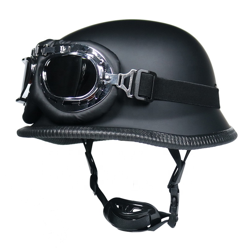 Duitse Stijl Open Gezicht Motorhelm Dot Goedgekeurd Retro Duitse Half Motorhelm