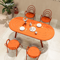Ensemble de table et chaises de jardin en aluminium, mobilier d'extérieur en métal résistant aux intempéries, vente en gros, ensemble de salle à manger pour hôtel, bistrot, terrasse extérieure