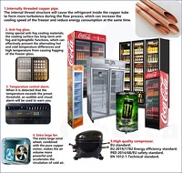 Réfrigérateur commercial à porte vitrée étroite de petite taille |   Réfrigérateur de présentation pour boissons et bières avec ventilateur et compresseur pour magasin et bar