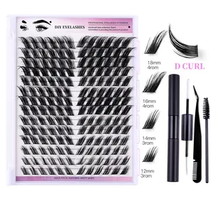 Cluster Wimpers Diy Set 14 Rijen Lash Bond En Seal Wimper Lijm Applicator Lash Clusters Wimper Extensions Complete Kit