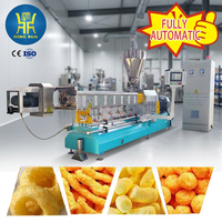 Machine d'extrusion de snacks soufflés, équipement de traitement, ligne de production automatique de maïs soufflé à double vis en acier inoxydable