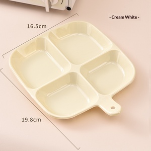 Bandeja de Frutas con Asa, Plato Divisor de Cuatro Compartimentos, Vajilla Multifuncional para el Hogar, Plato de Gran Capacidad - Product Image 6