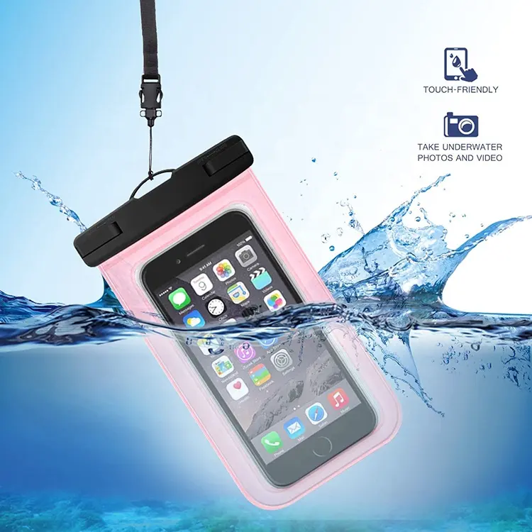 防水電話ポーチ透明防水携帯電話ケースストラップ付きユニバーサルPVC電話バッグドライバッグ