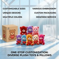 Set Boneka Beruang Teddy Hati Besar 7 Warna yang Dapat Disesuaikan, Isian Busa Memori, Poliester Super Lembut, Tinggi 31-50cm, Hadiah Ulang Tahun