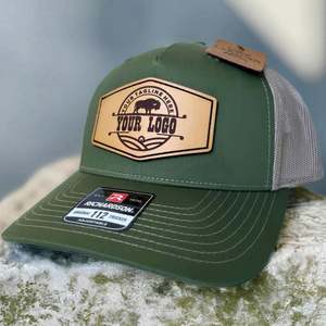High Quality Custom Camo Fabric 6 Panel Richardson 112 Embroidery Leather <b>Patch</b> Private Label Trucker Hat Baseball Cap - Product Image 1