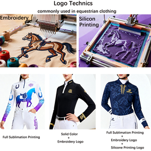 Camisas de Equitación de Alta Calidad para Mujer, Impresión de Logotipo Personalizada, Camisa Ecuestre Deportiva de Manga Larga para Mujer - Product Image 5