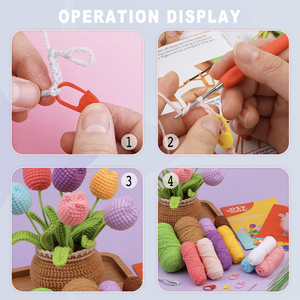 Excelente Kit de Manualidades de Tejido DIY para Niños, Amantes de los Animales y Flores, Juguetes de Coser y Tejer con Videos Paso a Paso, Regalo - Product Image 5