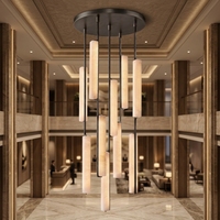Nouveautés : Suspension LED en albâtre certifiée CE, intensité variable, pour villa, salon, salle à manger, hôtel