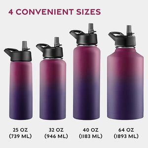Customized Vacuum Insulated Wide Mouth Sports Water Bottle <b>Flask</b> Double Wall Stainless Steel 6-12 Hours Thermal Insulation - Product Image 3