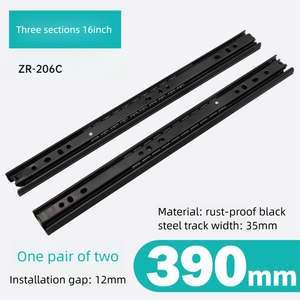 ZERUN 35mm Width Rust-proof Stainless Steel Three-Rail Wardrobe Kitchen Wine Cabinet Refrigerator Bearing <strong>Slide</strong> <strong>Drawer</strong> <strong>Slides</strong> - Product Image 6