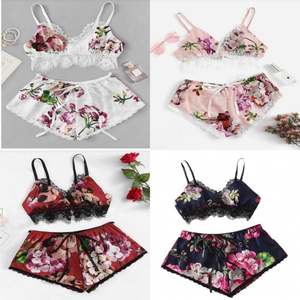 I-0569 Wholesale <b>Pajama</b> Set Sling <b>Pajama</b> Set Women's <b>Satin</b> <b>Short</b> <b>Pajama</b> Silk Underwear Set 2pcs Erotic Sleepwear - Product Image 6