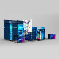 Stand de Exhibición Portátil de Aleación de Aluminio con Retroiluminación LED de 10x10 pies, Impresión a Color Personalizada, Forma Personalizada, para Ferias Comerciales