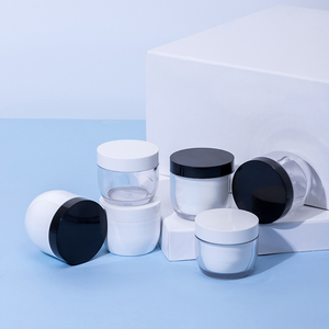 Nhựa trắng kem Jar với nắp màu đen 1.4oz 40ml 45ml 2.5oz 60ml 75ml 3.5oz 90ml 105ml chăm sóc da mỹ phẩm <span class=keywords><strong>container</strong></span> Kem lọ - Product Image 2