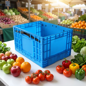 Bacs de rangement pliables et empilables en plastique pour <span class=keywords><strong>légumes</strong></span>, pour le camping en plein air - Conteneur pliable robuste et écologique - Product Image 1