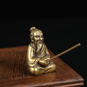 Fabbrica all'ingrosso <span class=keywords><strong>statua</strong></span> di bronzo del vecchio <span class=keywords><strong>uomo</strong></span> bastone di incenso di rame puro vecchio bruciatore di incenso tè arte ornamenti - Product Image 3
