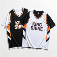 Livraison rapide : Ensemble de maillot de basketball pour homme avec débardeur et t-shirt de pré-chauffe ajusté, en tissu technique anti-humidité, personnalisable par sublimation (OEM)