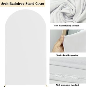 Penutup lengkungan pernikahan atas bulat <span class=keywords><strong>2</strong></span> sisi putih spandeks elastis dalam stok latar belakang untuk pesta Natal Paskah Baby Shower & ulang tahun - Product Image 4