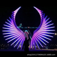 Ailes d'ange lumineuses à led, accessoires métalliques colorés en 3d, pour décoration d'extérieur de noël, pièces