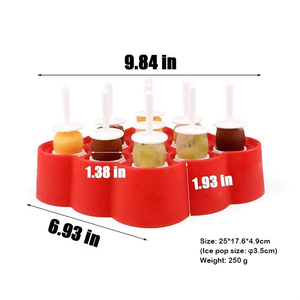 Miniatura <span class=keywords><strong>Ice</strong></span> Pop Moldes Picolé Food Grade Silicone Mold <span class=keywords><strong>Ice</strong></span> Cream Cubes Ferramentas Com Varas e Drip-guardas Wholesale Maker - Product Image 4