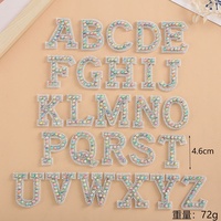 Offre Spéciale fantaisie coloré perlé perle strass lettre patchs bricolage bâton sur perles adhésives Alphabet Applique A-Z lettre Patch