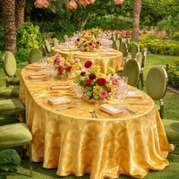 Nappe ronde moderne tissée pour banquet de mariage, en tissu jacquard blanc, pour décoration d'événements en extérieur