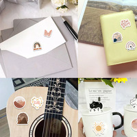 Autocollants de dessins animés rétro bohèmes pour journaux et coques de téléphone - Feuilles de vinyle autocollantes pour décoration créative
