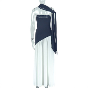 <span class=keywords><strong>Abito</strong></span> <span class=keywords><strong>Lungo</strong></span> da Donna Monocolore con Spacco Posteriore, Vestito Sexy Senza Schienale, Nuovo Stile Elegante per Signore - Product Image 3