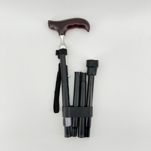 Bastón <span class=keywords><strong>de</strong></span> aleación con mango <span class=keywords><strong>de</strong></span> lujo único <span class=keywords><strong>de</strong></span> <span class=keywords><strong>madera</strong></span> bastón plegable y telescópico <span class=keywords><strong>para</strong></span> asistencia a ancianos bastón portátil - Product Image 3