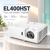 Projecteur laser à courte focale Optoma EL400HST 1080P, 4000 lumens, rapport de projection 0,496, pour salle de classe, salle de réunion, présentation professionnelle