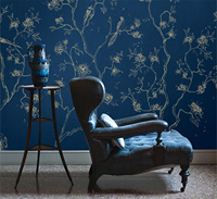 Papier peint mural auto-adhésif en relief en forme de fleurs et d'oiseaux, décoration murale pour chambre à coucher, bureau, hôtel, café, restaurant, intérieur