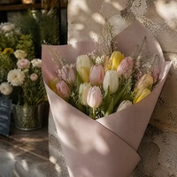 Papier d'emballage floral de luxe imperméable pour boutique, finition mate, pour bouquets de fleurs fraîches, vente en gros, 20 feuilles/paquet